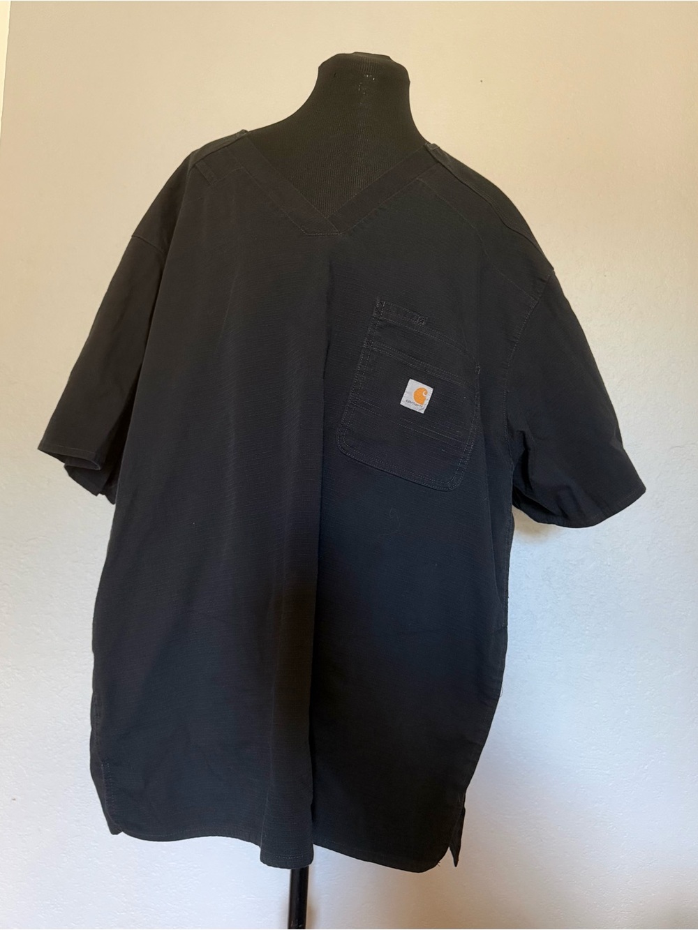 Carhartt Scrub Top Mens 3XL Shirt Short Sleeve Black Rugged Flex Modern Fit